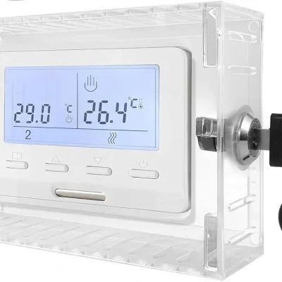 Caja protectora para termostato en metacrilato transparente