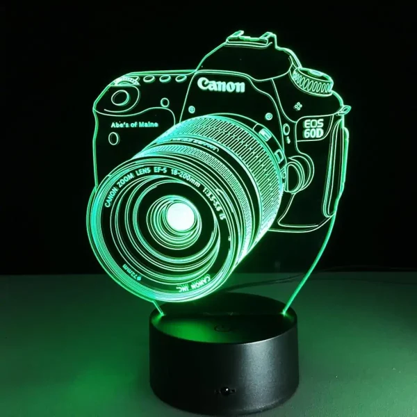Lámpara LED de metacrilato con diseño en forma de cámara Canon