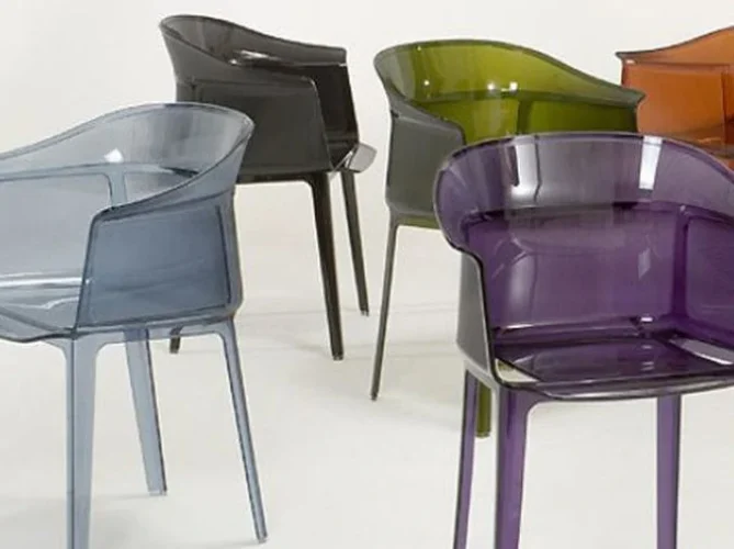 Sillas de metacrilato para mobiliario de interior y exterior