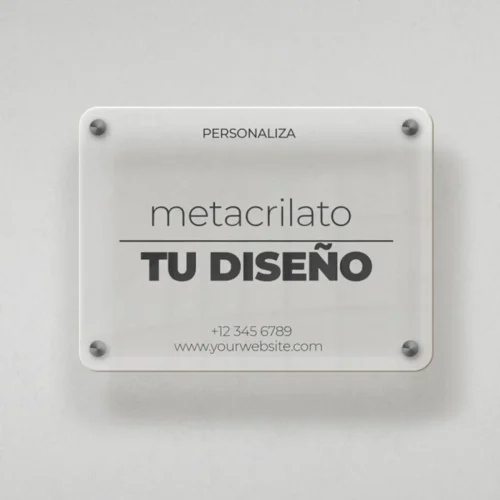 Cartel de metacrilato moderno para comercio